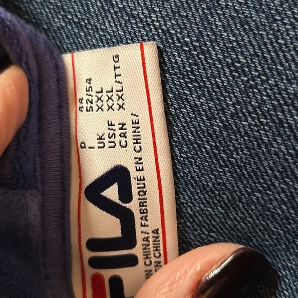 FILA Blue Velour Hoodie, EUC 2X - Picture 3 of 5